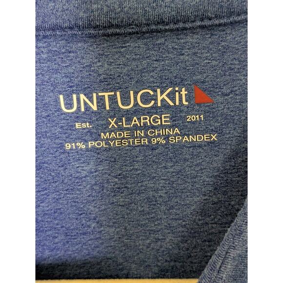 UNTUCKit Clavidor 31436 Short Sleeve Casual Polo Shirt in Blue Mens Size XL - Picture 3 of 10